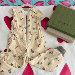Gucci Beige Kids Jumpsuit with Colorful Prints